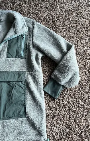 Aerie Offline Light Sage Half Zip Sherpa Pullover