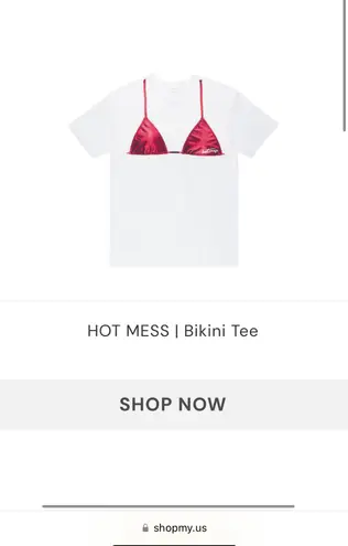 Alix Earle Hot Mess Bikini Tshirt White Size XL