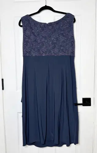 Alex Evenings Women's Dress Jacket Set Blue Sparkle Embellished MOTB Formal 18W