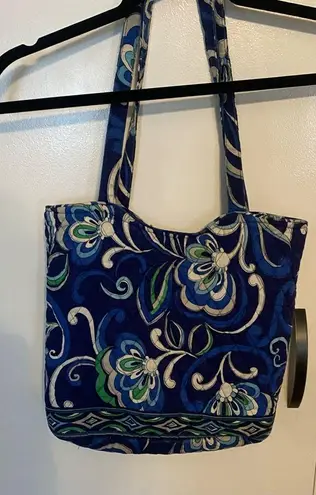 Vera Bradley Tote Shoulder Bag Purse, Mediterranean Blue green