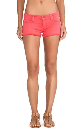 Franky B. NWT Low Rise Red/Pink Denim Jean Shorts Size 26 Cutoff Casual Summer Pink