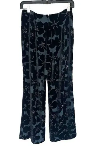 Muse Floral Wide Leg Silk Blend Pants Black Festival Boho Hippie Whimsygoth 6
