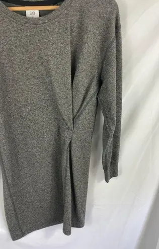 CAbi  3650 Put On Dress Grey Sweatshirt Long Sleeve Gathered Waist Stretch XS