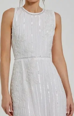 Mac Duggal NWOT Cocktail Tea Length Beaded Jewel white Sz 8
