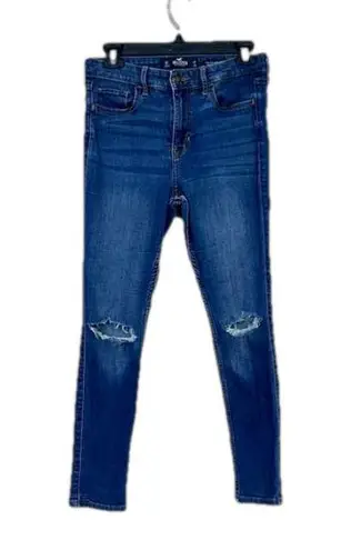 Hollister Jeans Womens Sz 5 S Blue High Rise Super Skinny Distressed 27x28