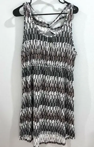 Sonoma  mocha gray and white twist back dress size XL