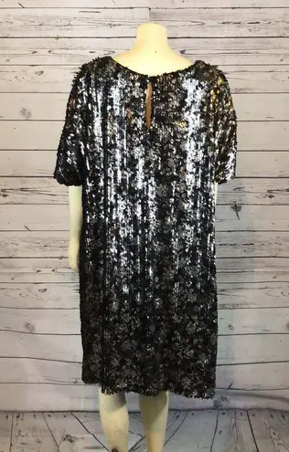 R & M Richards R&M Richard’s Black and silver sequin midi short sleeved dress size 22 w