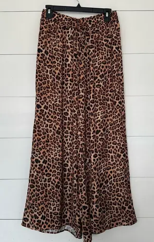 Summersalt Women’s Small Leopard Wide Leg Palazzo Pants Tie Waist Animal Print