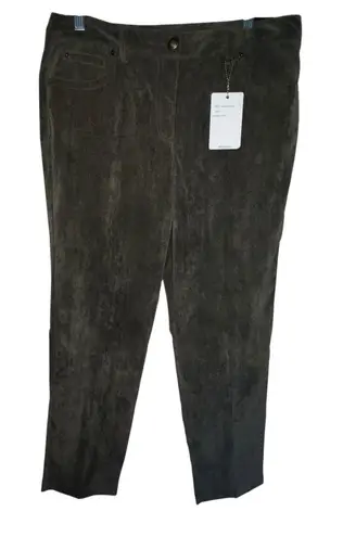 New Zac & Rachel Slim Leg Olive Green Corduroy Women's Pants Size 12 Stretch Green