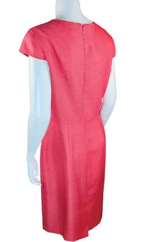 Preston & York Womens 8 Coral Sheath Midi Sleeveless Dress Lined Cocktail Zipper