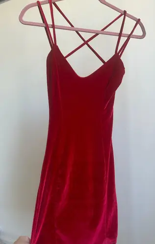 FashioNova Fashion, Nova, Red Velvet Body Con Dress