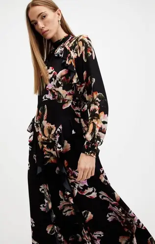 ALLSAINTS JESSICA FLORAL PRINT RUFFLE MAXI DRESS, Size 4US 36EU, $329
