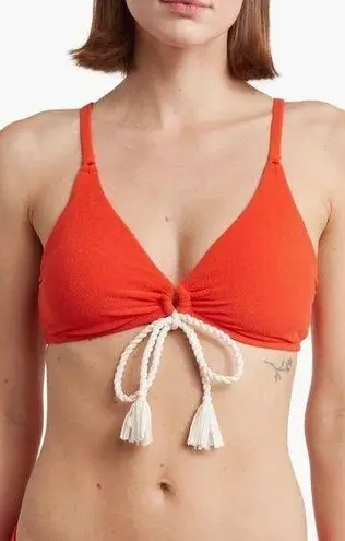 Robin Piccone Soliel Tie Front Bikini Top, Small, $118