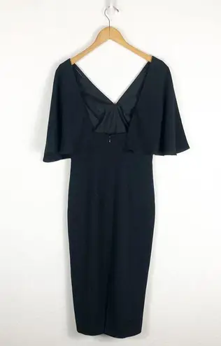 Dress the Population  Louisa Flutter-Sleeve Dress Medium Black Cocktail Modest