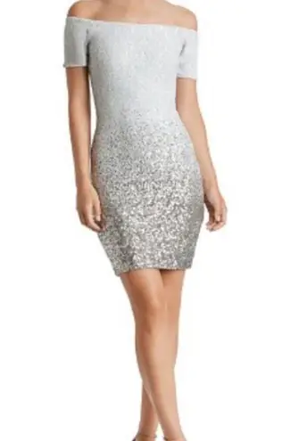 Dress the Population  Larissa Off Shoulder Ombre Sequin Mini Dress- Size XS