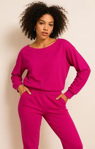 INC Size XL Scoop Neck Women's Jogger Tops and Matching Pants Color Pink - Image 1