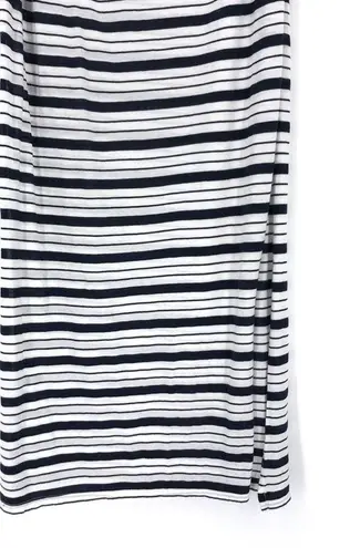 Three Dots Striped Maxi Dress White Navy XS