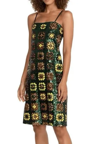 Johnny Was Gemini Sequin Dress Sleeveless Mini Sparkle Floral Cocktail Large NWT