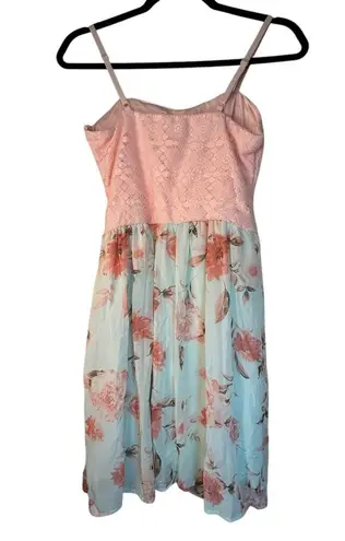AUW Pink and Green Dress - Size M