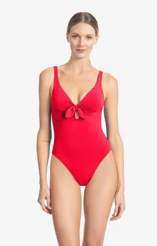 Robin Piccone AVA KNOT UNDERWIRE ONE PIECE, size 4, Firey Red, $178