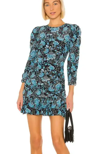 Tanya Taylor NEW Raven Blue Paisley Floral Mini Dress Size 6