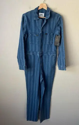 Lee  Vintage modern striped denim coveralls jumpsuit XS NWT