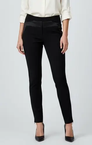 Halston Heritage Black Ponte Knit Tuxedo Ankle Zip Pants - Size 6
