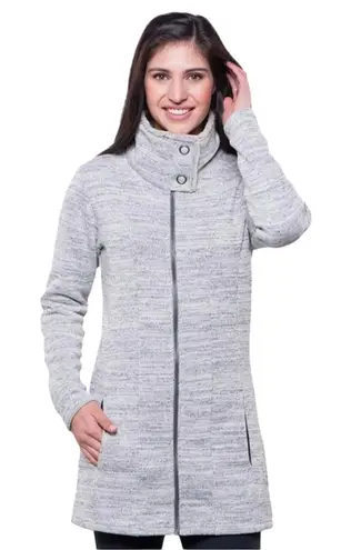 Kuhl Alaska Heather Gray/Black Marbled Zip Front Sweater Jacket Small