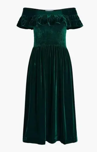 Hill House ๐๐ The Akilah Nap Dress ~ Emerald Green Velvet Small S NWT