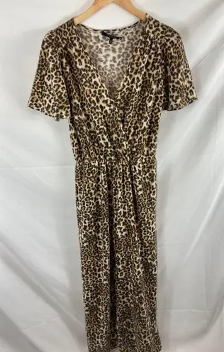 19 Cooper NWOT Leopard Print Surplice Neck Jumpsuit Size small