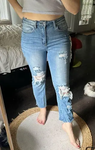 Risen Women’s 28 Blue Denim Play My Music Straight Leg Jeans