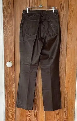 Newport News Vintage ✨ ✨ 100% Leather Chocolate Brown Pants ~ Size 6P 🍄