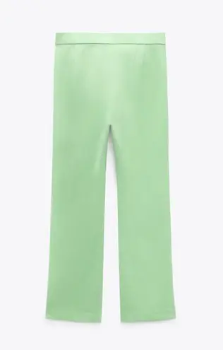 ZARA NWT  lime green MINI FLARE TROUSERS. Size Medium