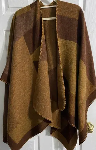 Premium Honpo Women's Shawl Wrap Open Front Poncho sweater Cape blanket … Brown Size undefined
