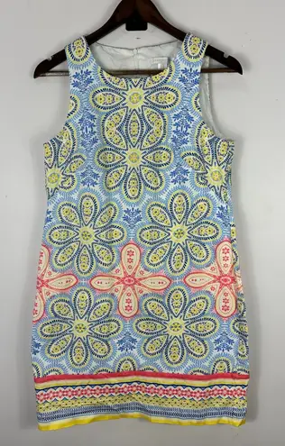London Times Dress 8 Floral Paisley Sheath Multicolor Mod Boho Resort 70s Retro