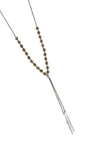 Gorjana new ϟ Pyrite Gem Beaded Necklace ϟ 18K Silverplated ϟ Energy Spiritual