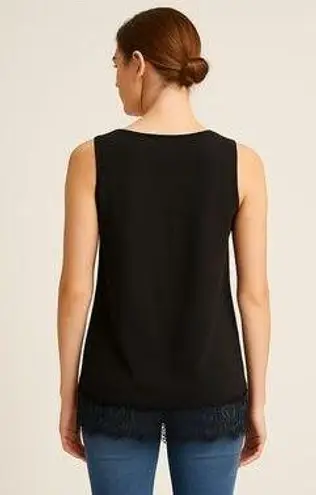 RINASCIMENTO Black Sheer Camisole with Lace Trim