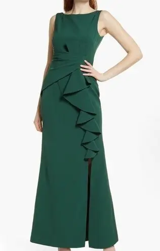 Eliza J Green Ruffle Front Gown Size 6