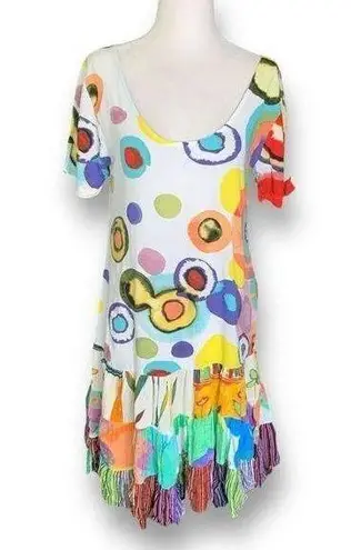 Jams World Jam’s World Hattie Dress Multicolor Abstract Print Short Sleeve Scoopneck Mini