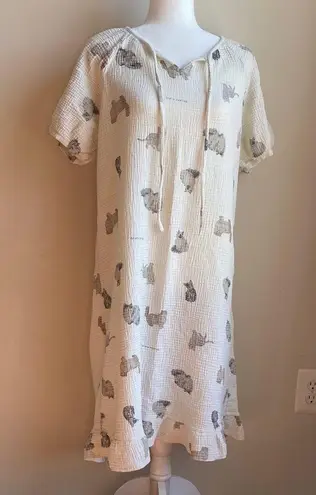 Gelato Pique Waffle Gauze Cotton Dress Cats Nightgown Size M
