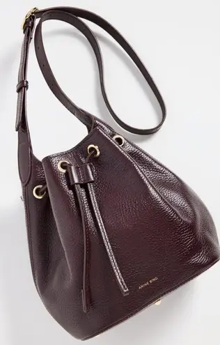 ANINE BING NWT Mini Alana Bucket Bag in Red Burgundy