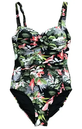 Nip Tuck Black Isle of Waimea Joanne Tummy Control Swimsuit Women's Size 4 Green