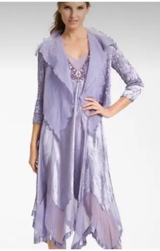 Omari Komarov Asymmetrical Dress with Beaded Embellishments & Matching Jacket