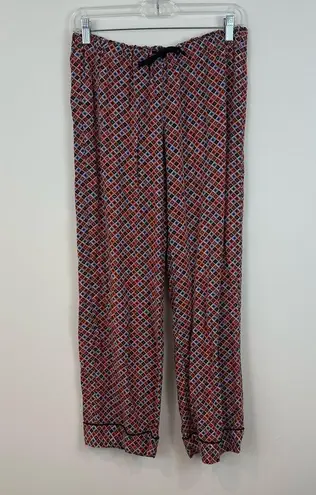 Richie House | Multicolor Tie Waist Geometric Print Pajama Pants Medium Red