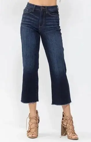 Judy Blue High Waist Wherever Whenever Wide Leg Cropped Jeans Blue 27 / 4