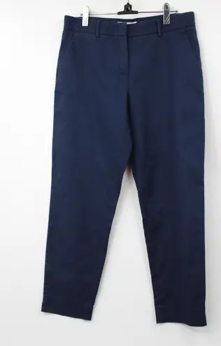 Gerard Darel Pants 6 38 Navy Blue Flat Front Straight Leg Chinos Cotton Pockets