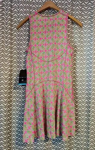 NWT Ibkul | Chantal Hot Pink/Lime Print Sleeveless Mock Dress, size S Pink