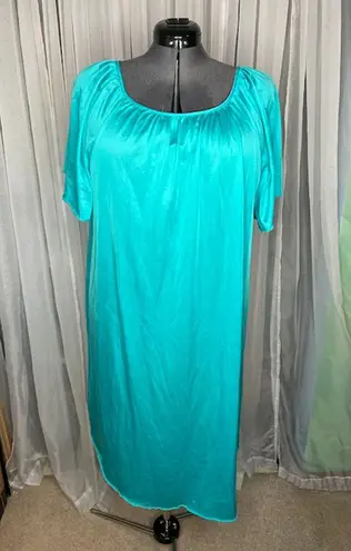 nightgown satin teal vintage Blue Size XL