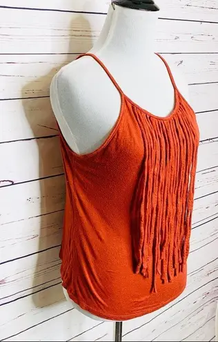 Burnt Orange Boho Fringe Festival Tank Top Size Medium