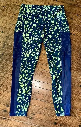 Fabletics  Powerhold blue confetti mesh sides cropped leggings thumbnail 1